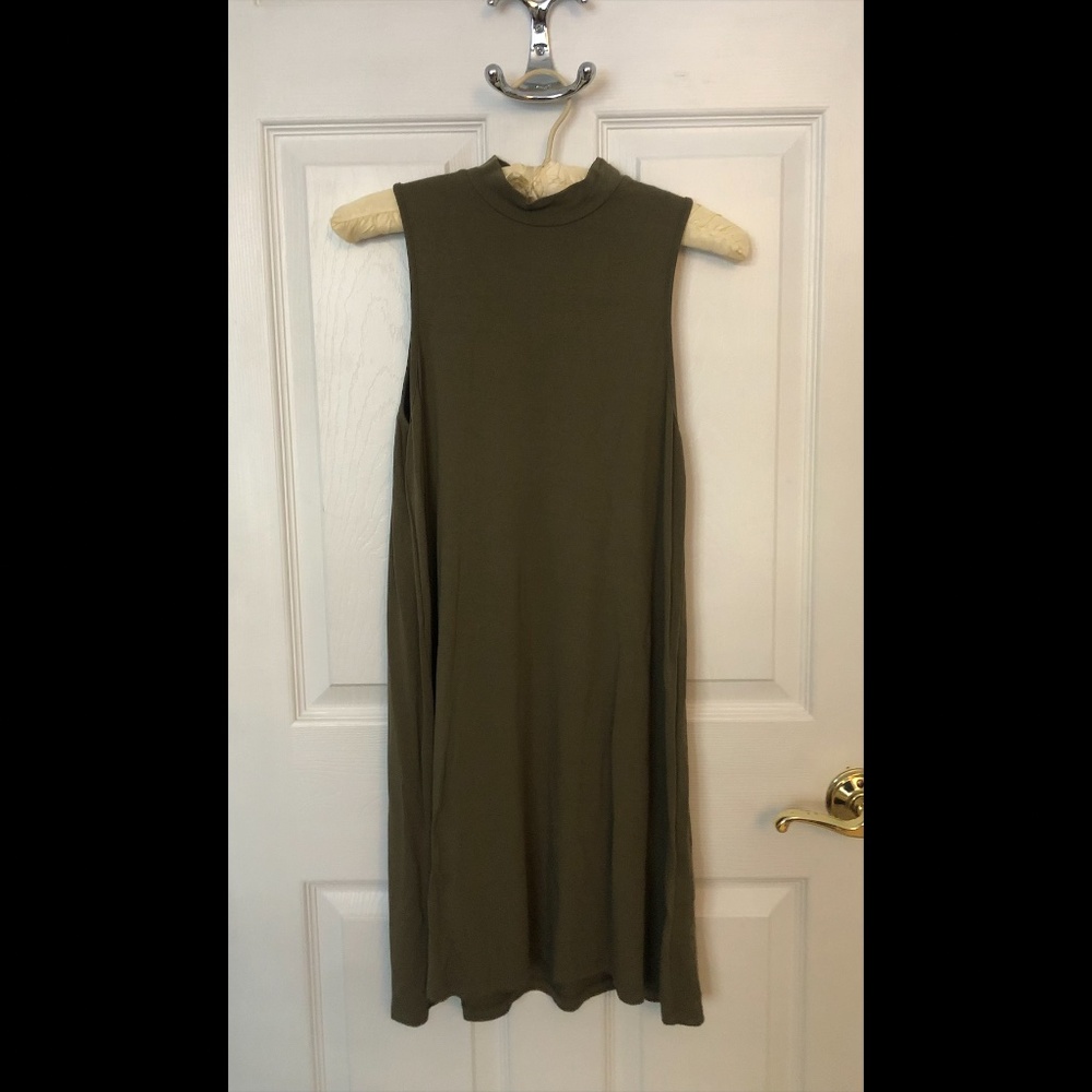 Parfois Olive Green Mockneck Tunic Dress — Small